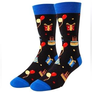 - NEW - (1) Pair Of Men’s Birthday Themed Socks